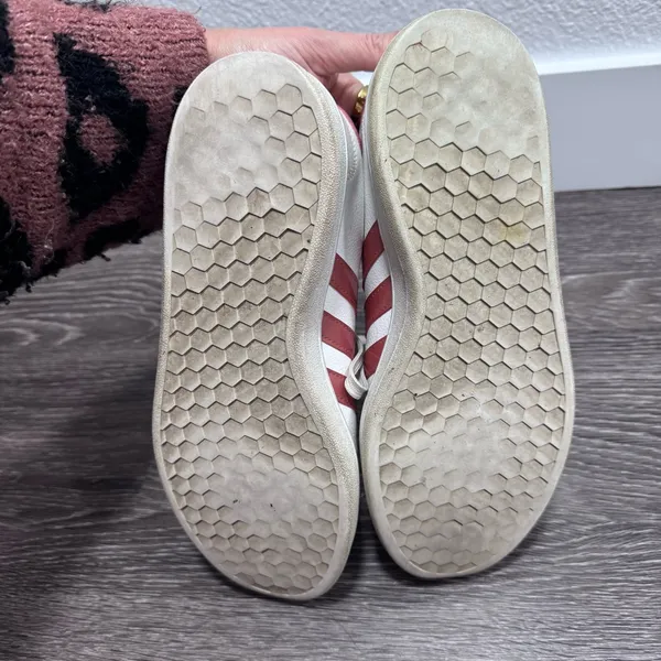 Adidas White Sneakers w/Pink Stripes - Image 10