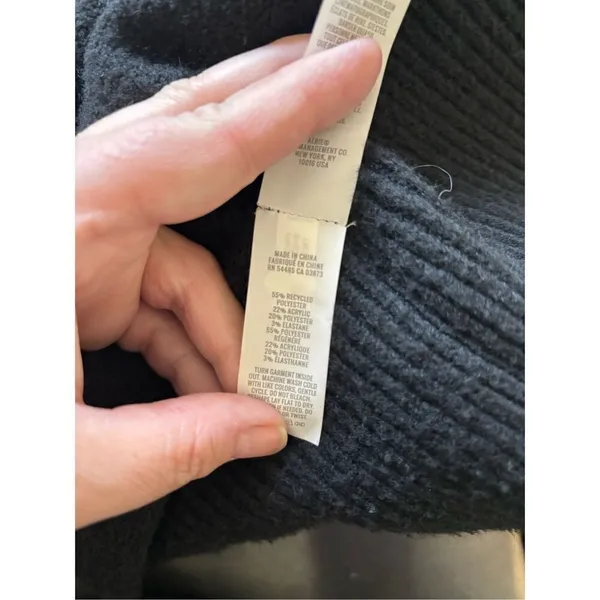 Aerie Unreal Stripe Sweater XS Black Cream Crewneck Knit Pullover Women - Image 4