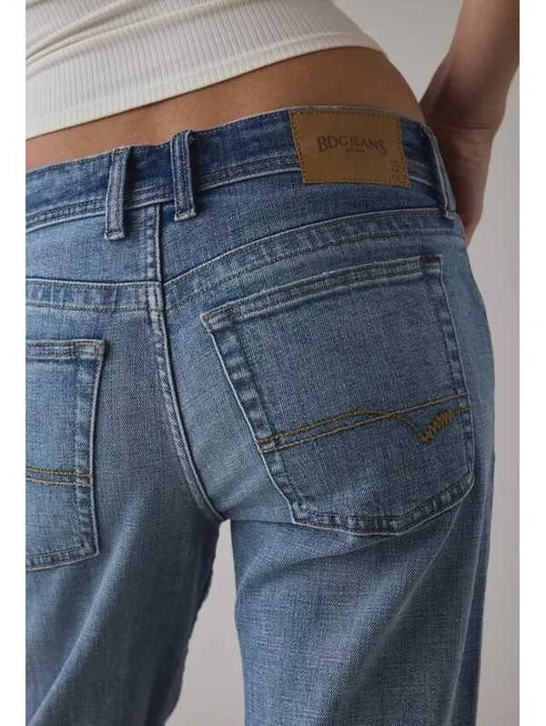 UO BDG Teo Relaxed Low-Rise Bootcut Jeans Urban Outfitters NWT Oxford Blue 33 - Image 5