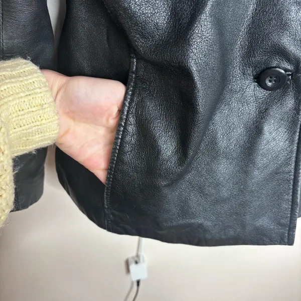 Pelle Studio Wilson’s Leather Jacket Coat Black Y2K Vitnage 90s size medium - Image 4