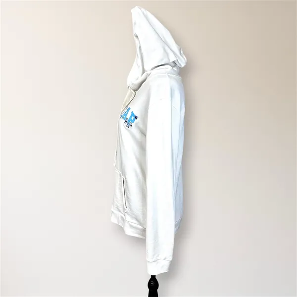 Vintage GAP Floral Embroidered Logo Full Zip Hoodie M White Blue Sweatshirt Y2K - Image 7