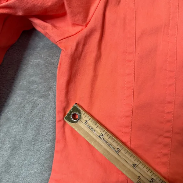 Lace Up Grommet Jacket Womens L Orange‎ Festival Y2K Biker Western Statement - Image 15