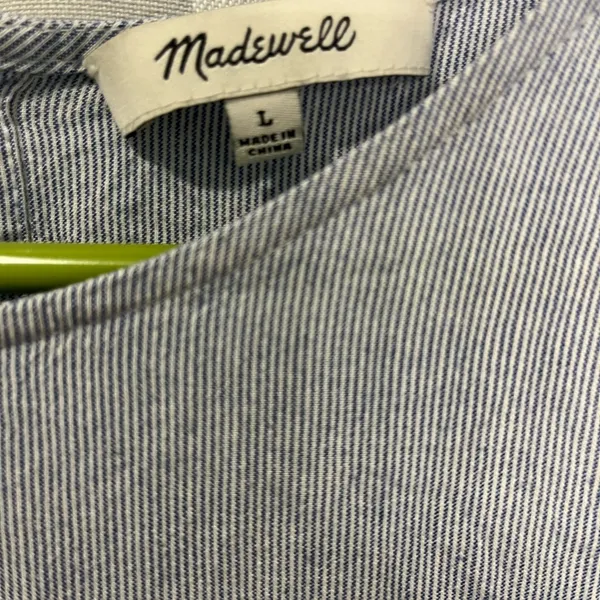 Madewell Light Blue Short Sleeve Tie-Front Top - Image 4