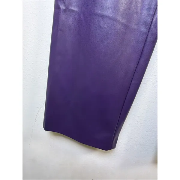 ZARA Faux Leather Pants XS whimsygoth purple hippie goth retro x small party - Image 4