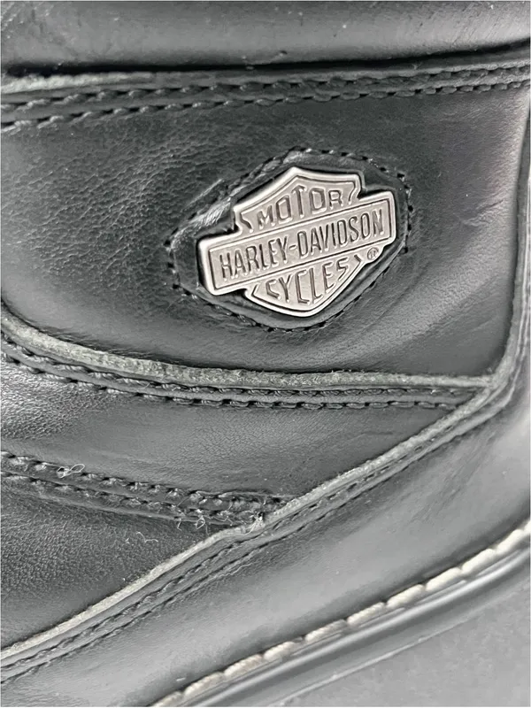 HARLEY DAVIDSON Black Moto Biker Boots Size 5 Bikercore Grunge Academia - Image 10