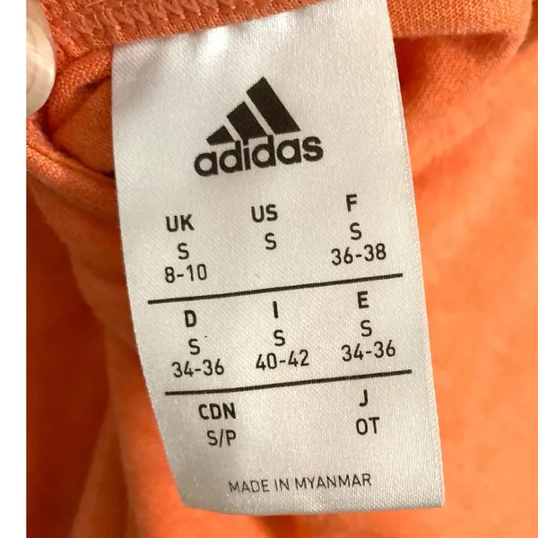 adidas cross back cropped orange tank top tulip hem neon active shirt - Image 5