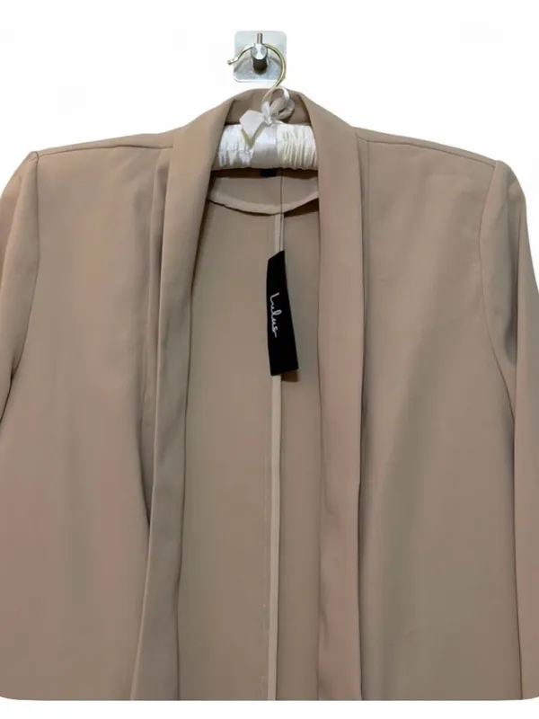 NWT Lulus Women’s Miss Punctuality Taupe Lightweight Open Front Blazer Size M - Image 9