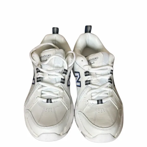 New Balance White Athletic Sneakers with Navy Accents - Image 3