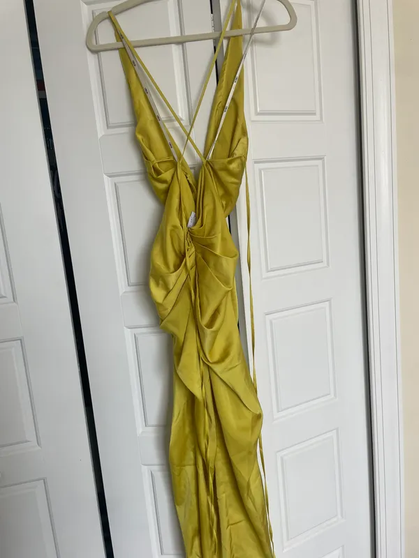 ASOS Yellow Formal Satin Dress - Image 11