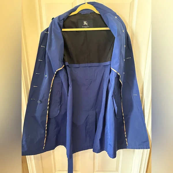 Burberry Royal Blue Double-Breasted Trench Coat - Image 9