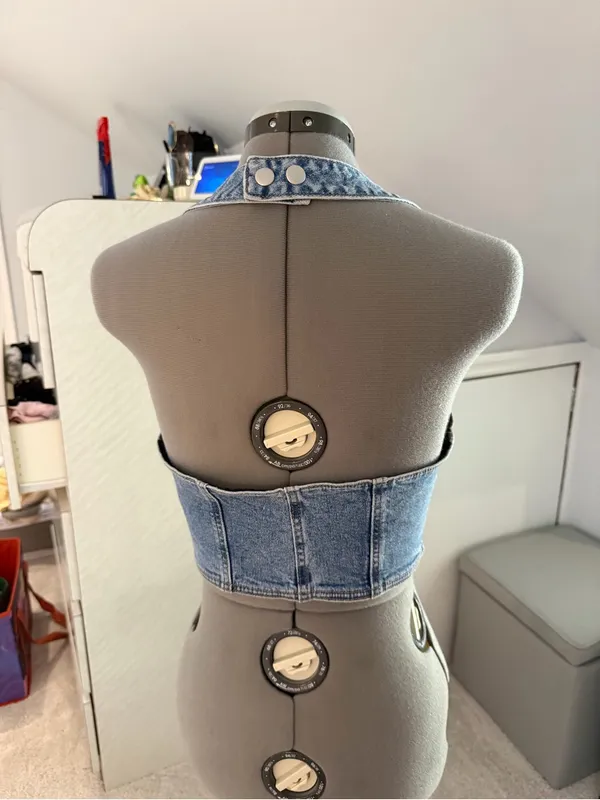 PacSun Light Blue Denim Corset Vest - Image 2