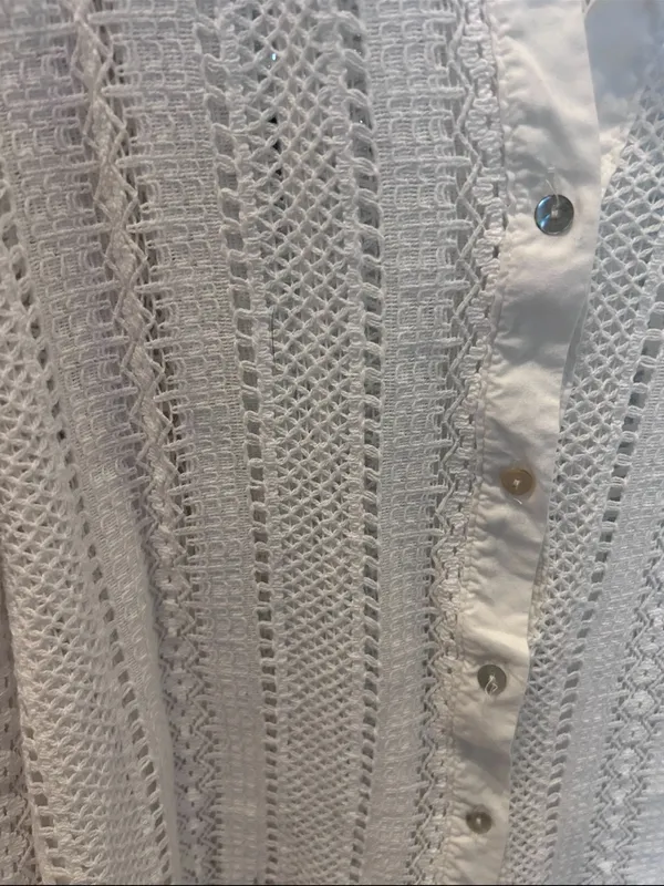 Zara White Crochet Button-Front Top - Image 4