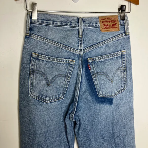 Levi's ribcage straight ankle jeans distressed light wash womens size 25‎ trendy - Image 5