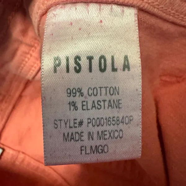 1992‎ | Pistola Penny High Rise Wide Leg Raw Hem Jeans Flamingo Pink Women 24 - Image 6