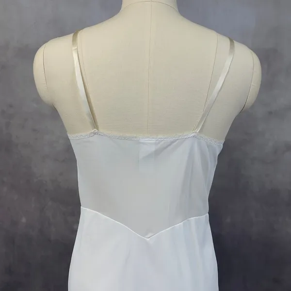 Vintage JCPenney Full Slip Dress‎ Women 36 14 Lace Trim Mini Coquette Balletcore - Image 6