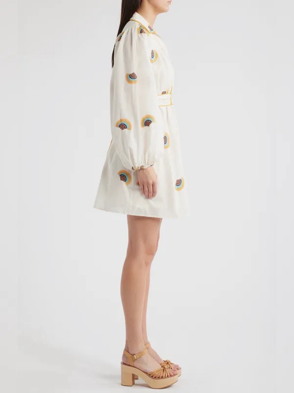 CIEBON Halliday Embroidered Long Sleeve Dress Size Small - Image 2