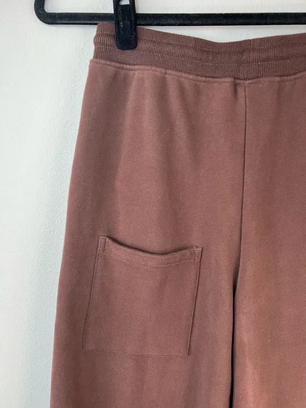 Nap Balloon Hem Barrel Joggers Sweatpants Brown Drawstring Neutral Loungewear Sm - Image 8