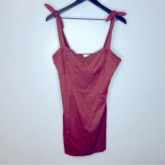 Free People Something‎ ‘Bout You Terra Cotta Tie Sleeve Slip Dress Size L - Image 6