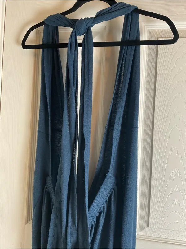 Free People Beach "Show Your Colors" Linen Blend Halter Jumpsuit M - Image 5
