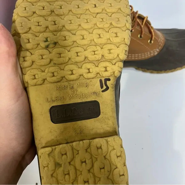 L.L. Bean “Bean Boots” tan brown‎ waterproof duck boots women’s size 9 - Image 5