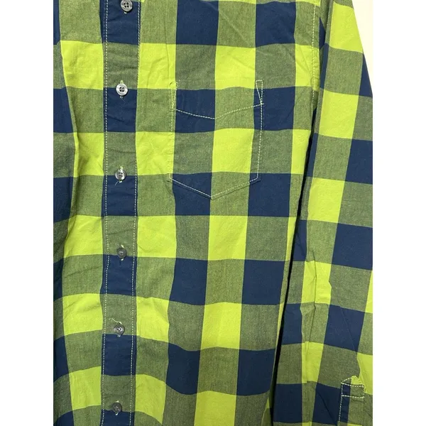 Aeropostale M Green Navy Plaid Shirt Women’s Button Down Long Sleeve Casual - Image 11