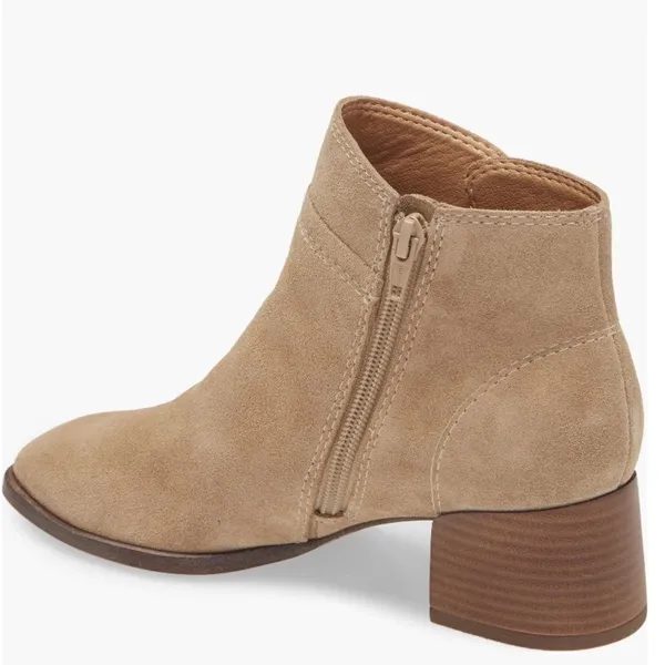 Lucky Brand Lilka Suede Bootie, Block Heel Size 7, Dune‎ Light Brown, NWT - Image 2