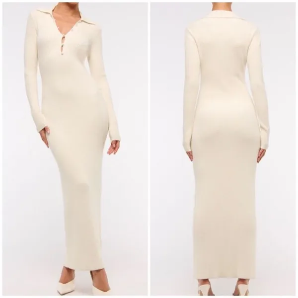 Abercrombie & Fitch Long Sleeve Collared Knit Dress Size XS - Image 2