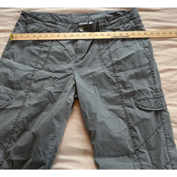 Great Northwest Indigo Womens Gray Cargo Pants Size 18W Roll Tab Utility Pants - Image 9