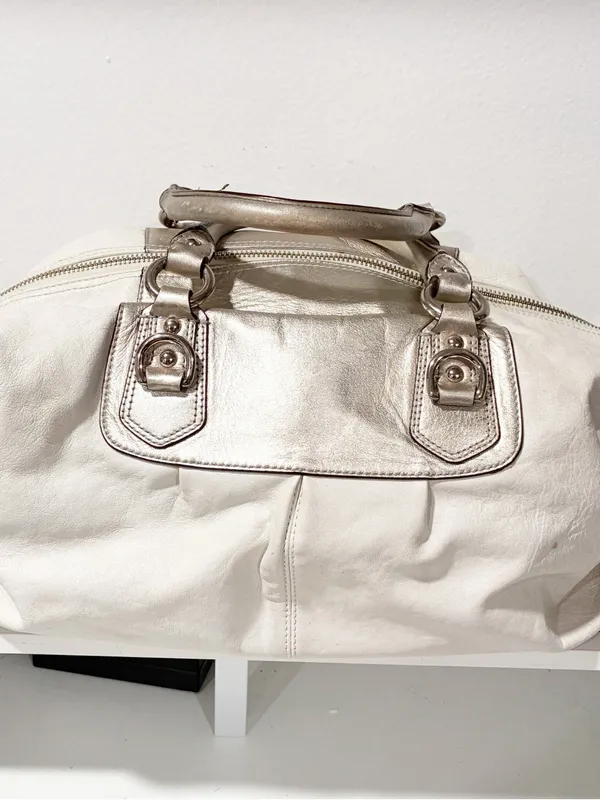 Coach Ashley Satchel Bag White Leather Top Handles K1149-F15445 - Image 3