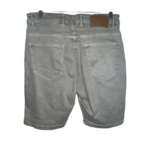 Zara Women High‎ Waisted Denim Jean Shorts 8” Size 31 Tan Mom Casual Summer Boho - Image 3