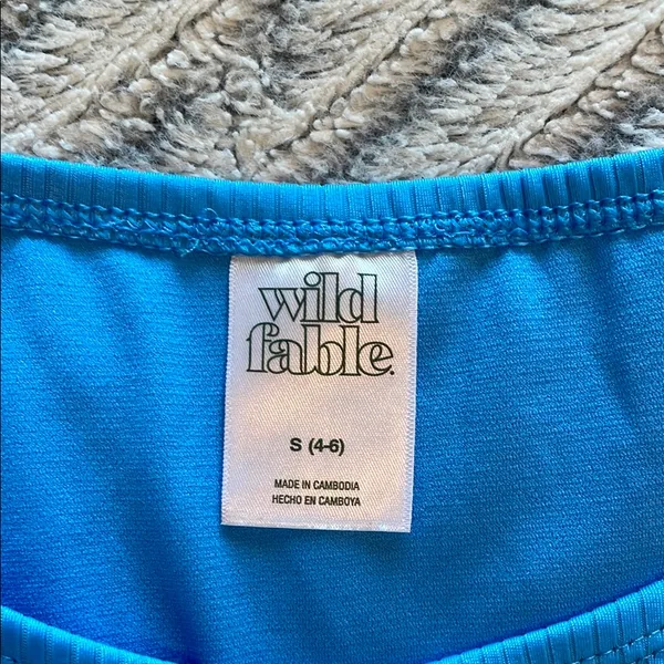 Wild Fable Womens Light Blue Ribbed Bralette‎ Bikini Set Size Small S 4-6 - Image 3