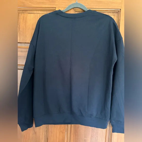 Super Mario Graphic Sweatshirt Women's XS Nintendo Long Sleeve Navy - Image 2
