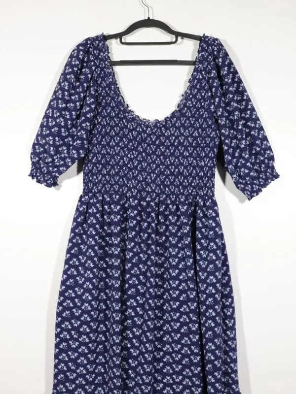 NWOT Hill House Navy Crepe Louisa Dress Size Xl in Shade Posy Navy - Image 7