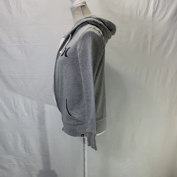Hurley Full Zip Gray Hoodie Size Medium - Image 4