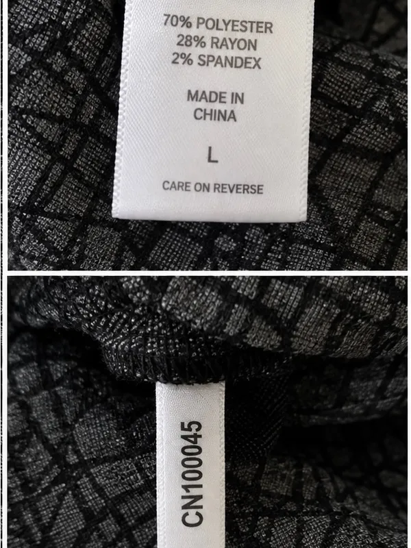 New York & Company NWT Gray Black Abstract Print Dress Size L - Image 6
