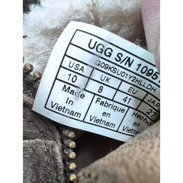 UGG 10 Brown Ankle Boots Women's Suede Shearling‎ Trim Buckle - Image 4