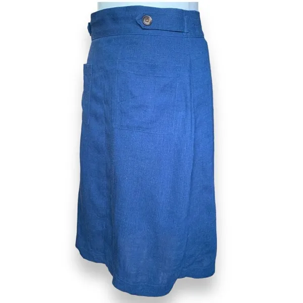 ModCloth Skirt Navy Blue Patch Pocket Straight Knee Length Pencil‎ Nautical Prep - Image 5