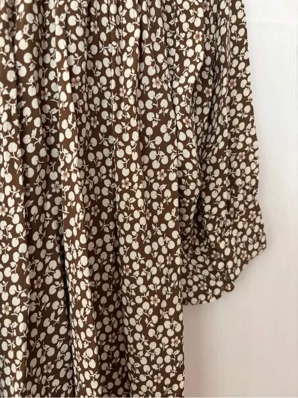 Doen Hawthorne Dress Olive Cherry Willow Floral Long Sleeve Maxi‎ Dress Size S - Image 15