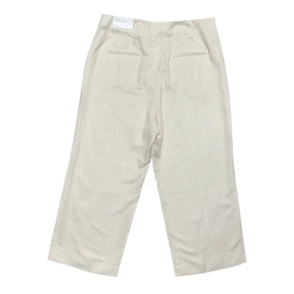Ann Taylor The‎ Seamed Straight Crop Pant Beige Stripe Sz 14 High Rise Office - Image 4