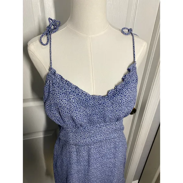 Abercrombie & Fitch Blue Dainty Floral Mini Dress Babydoll Fairy Cottagecore - Image 3