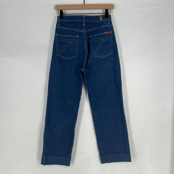 7‎ For All Mankind Straight Jeans Womens 26 Blue Denim Cotton Straight High Rise - Image 6