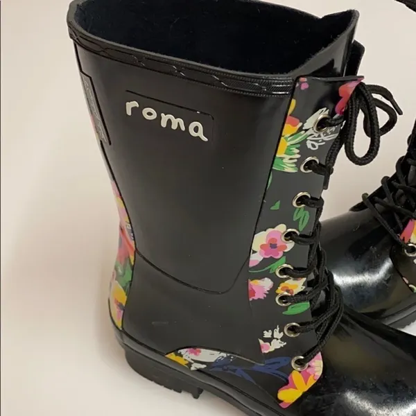 Roma Epaga' Floral Rain Boot size 8‎ - Image 3
