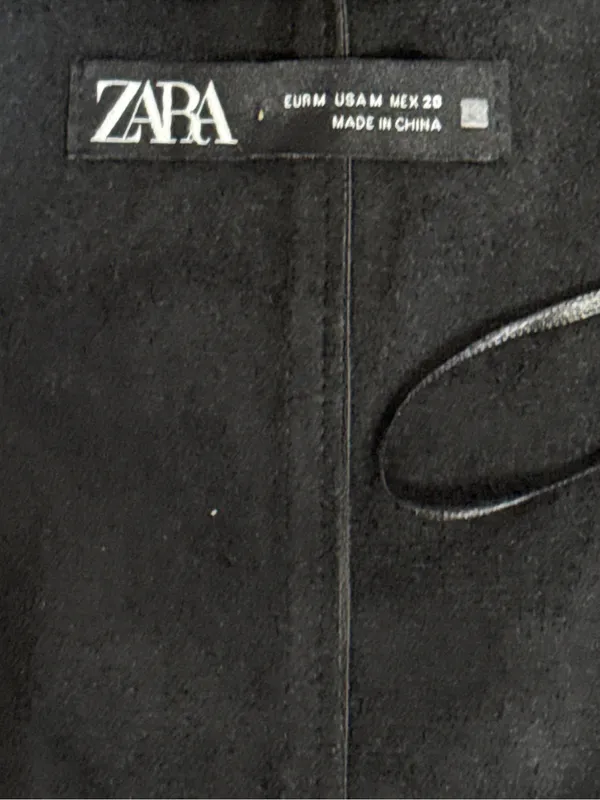 Zara Black Faux Leather Pleated Sleeveless Mini Dress Size M - Image 8