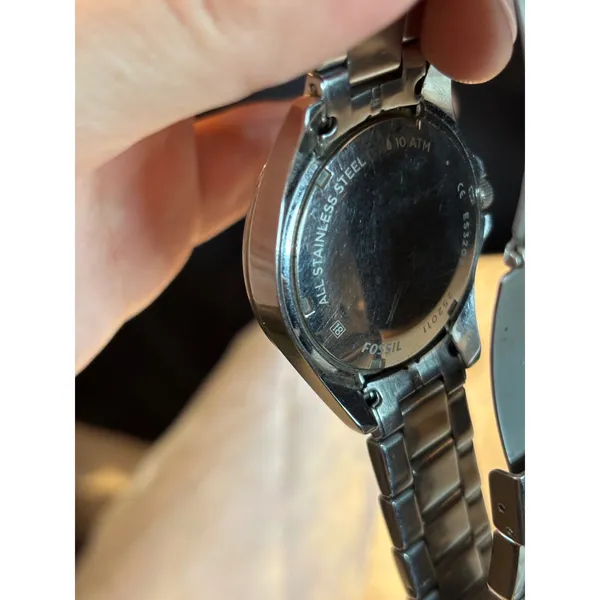 Fossil Riley Multifunction Silver Tone Crystal Bezel Watch ES3202 10 ATM - Image 6