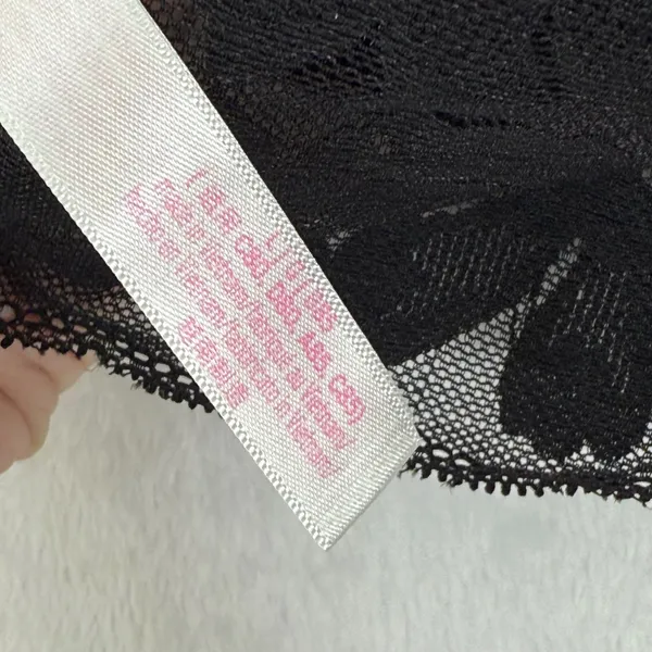 PINK Victoria's Secret Black‎ Lace Bralette Size Medium Adjustable Strap - Image 7