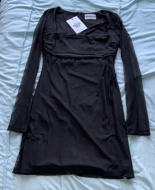 Martinez Long Sleeve Princess Polly Dress Black - Image 3