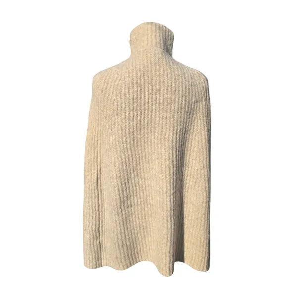 J. Crew NWT Ribbed Turtleneck Button Side Poncho Sweater Oatmeal‎ H3638 S/M - Image 7