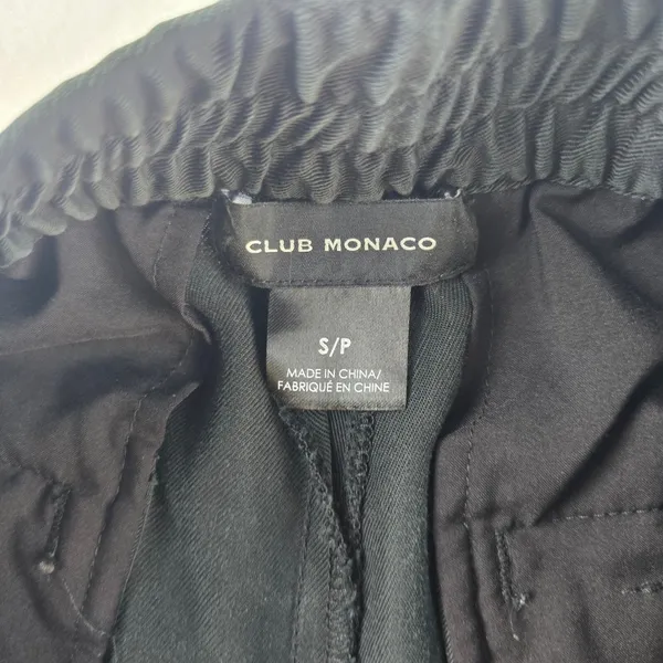 Club Monaco -1334 Signature Elasticated Wide Leg Trouser Pants Black Size‎ 4 - Image 4