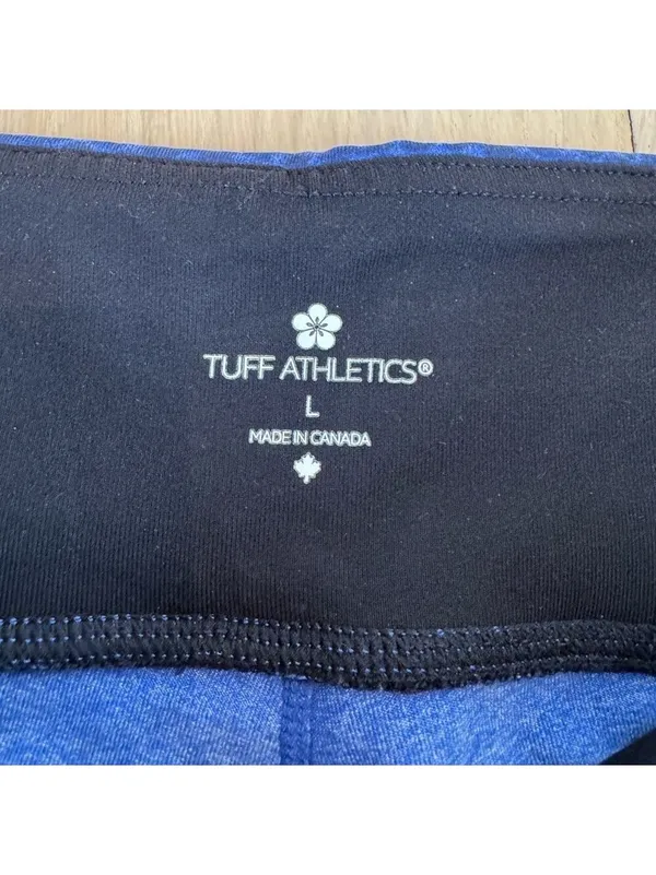Tuff Athletics Blue Leggings Yoga Exercise Pants Size Large - Image 3