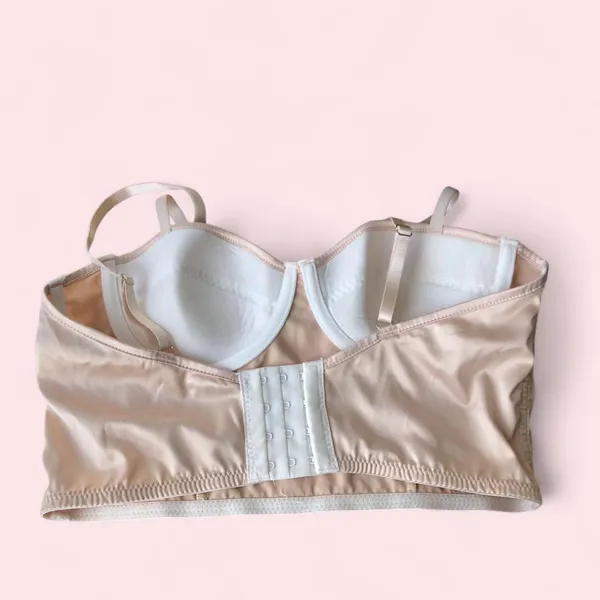 Beige champagne bra top bralette cami tank top corset sweetheart bustier blouse (Size S) - Image 2